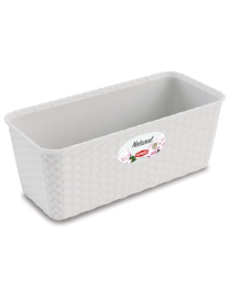 NATURAL PLANTER 30cm WHITE WITH WATER RESERVE