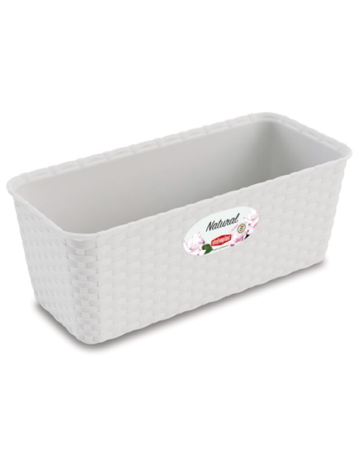 FIORIERA NATURAL 30cm BIANCO CON RISERVA ACQUA