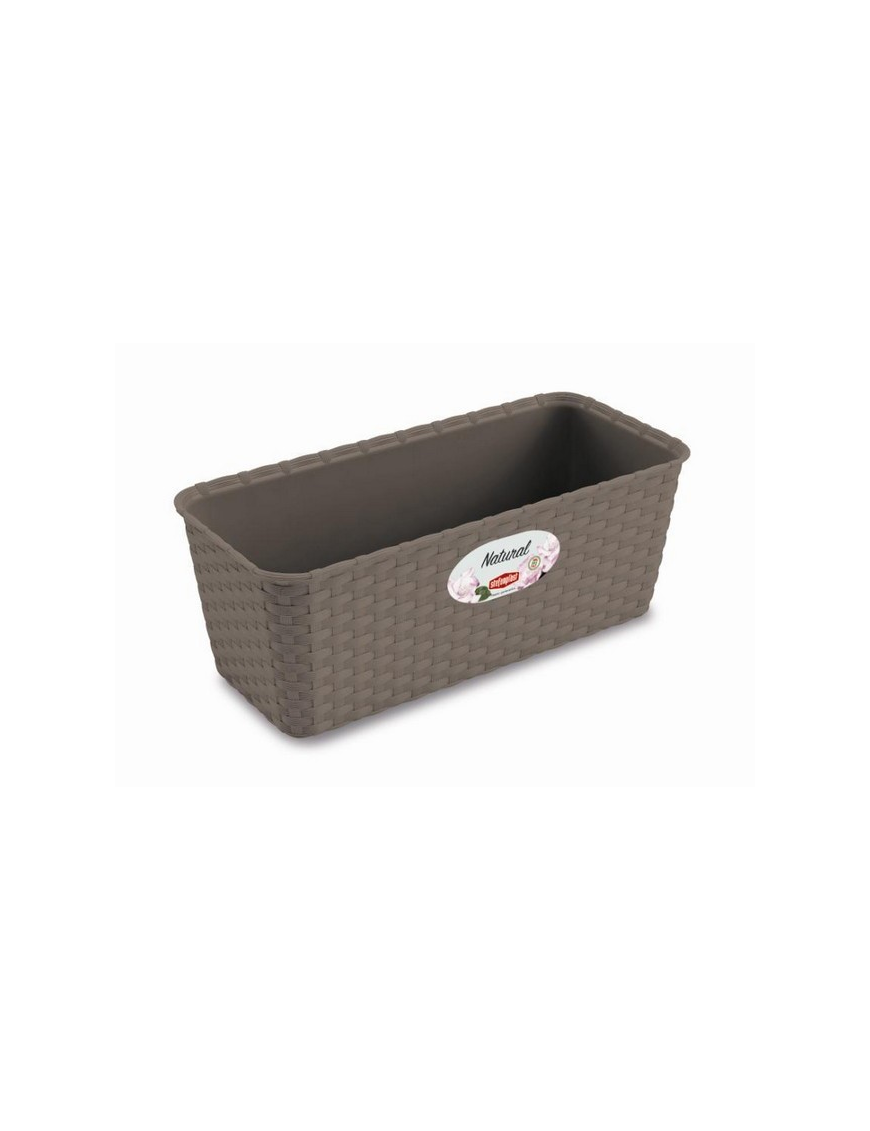 NATURAL 40cm TAUPE PLANTER WITH WATER RESERVE