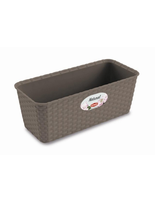 NATURAL 40cm TAUPE PLANTER WITH WATER RESERVE
