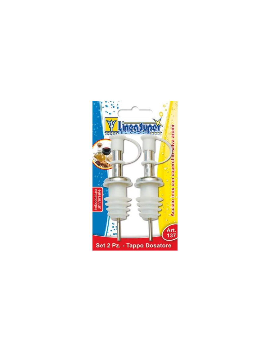 TAPPO DOSATORE IN ACCIAIO INOX 2 PEZZI