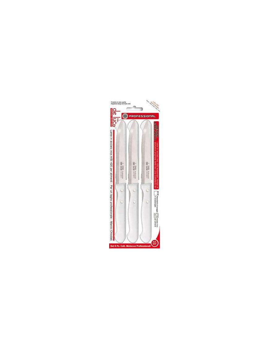 STEAK KNIVES 6 PIECES WHITE