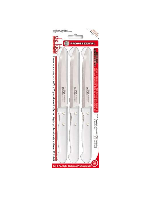 STEAK KNIVES 6 PIECES WHITE