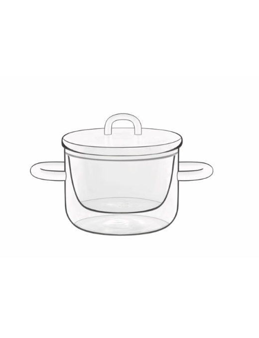 FOOD and DESIGN POT WITH HANDLE AND LID 25cl 2 PIECES