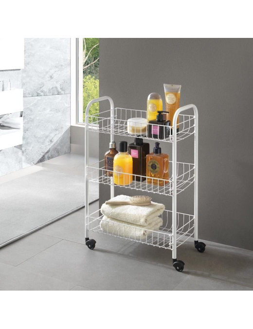 BIANCO SCAFFALE 3 PIANI SIENA 41x23x60 CENTIMETRI