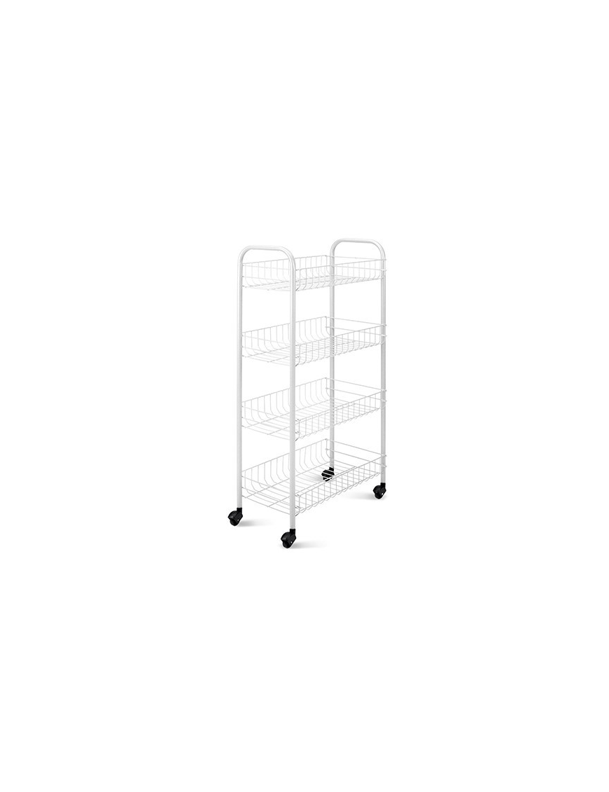 BIANCO SCAFFALE 4 PIANI PISA 41x23x84 CENTIMETRI