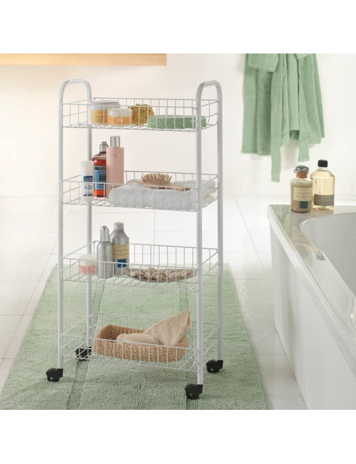 WHITE 4-SHELF PISA SHELF 41x23x84 CENTIMETERS