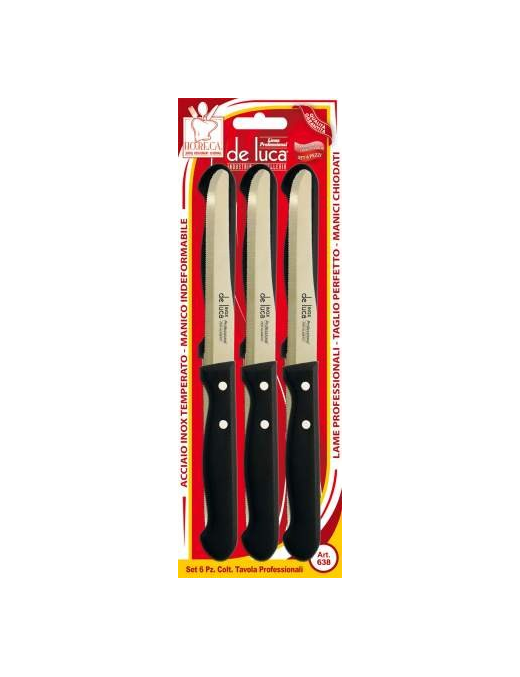 COLTELLI TAVOLA 6 PEZZI NERO