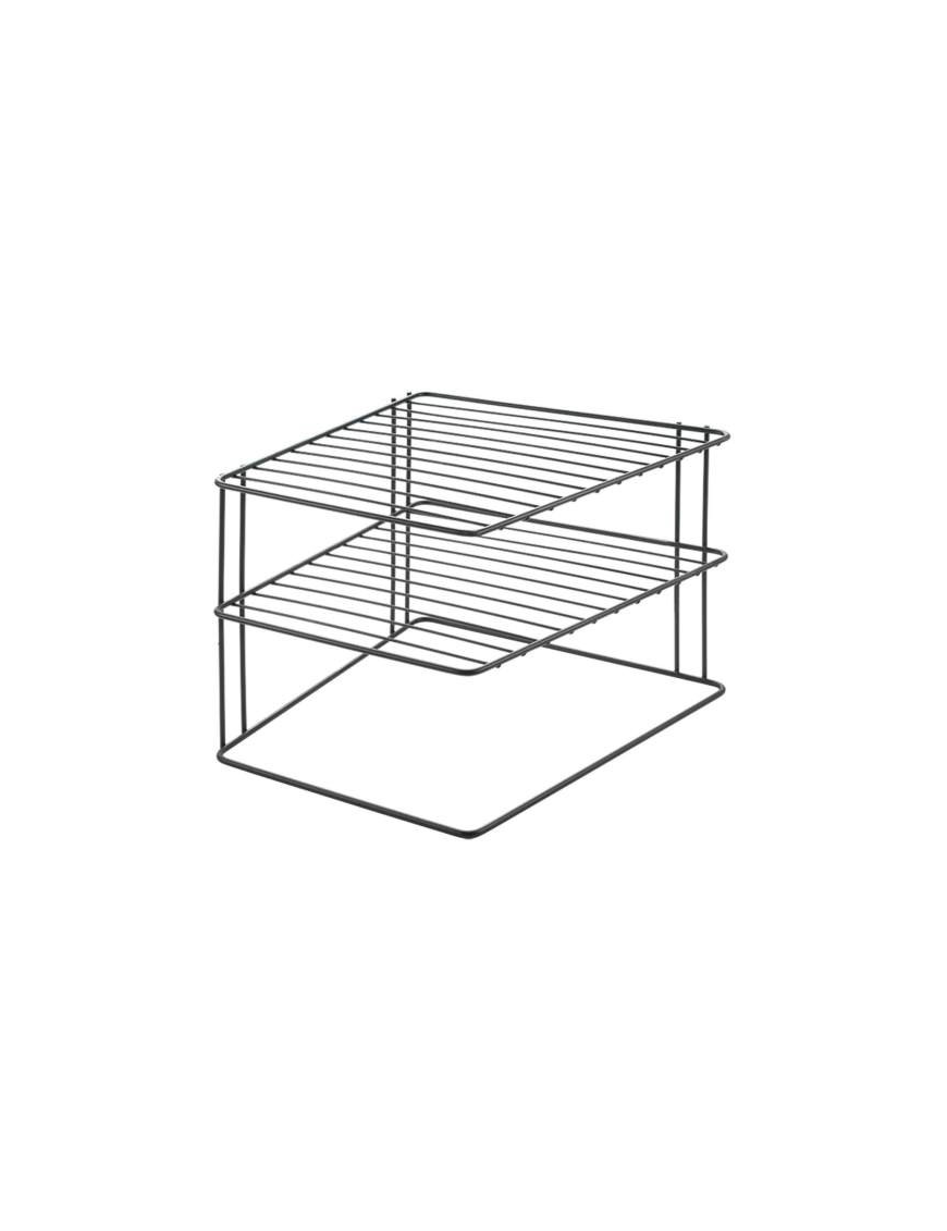 BLACK CORNER SHELF 2 TIERS 25x25x19 CM