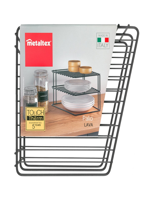 BLACK CORNER SHELF 2 TIERS 25x25x19 CM