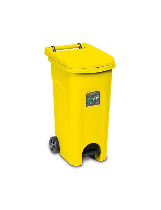 URBAN ECO PEDAL WASTE BIN 80lt YELLOW