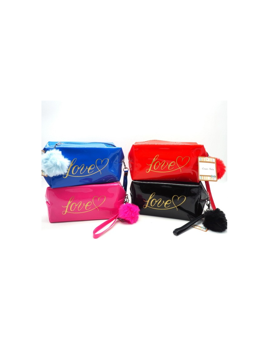 BEAUTY CASE POMPOM 18x10x8 CENTIMETRI
