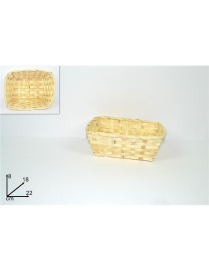 NATURAL RECTANGULAR BASKET 22x18x8 CENTIMETERS