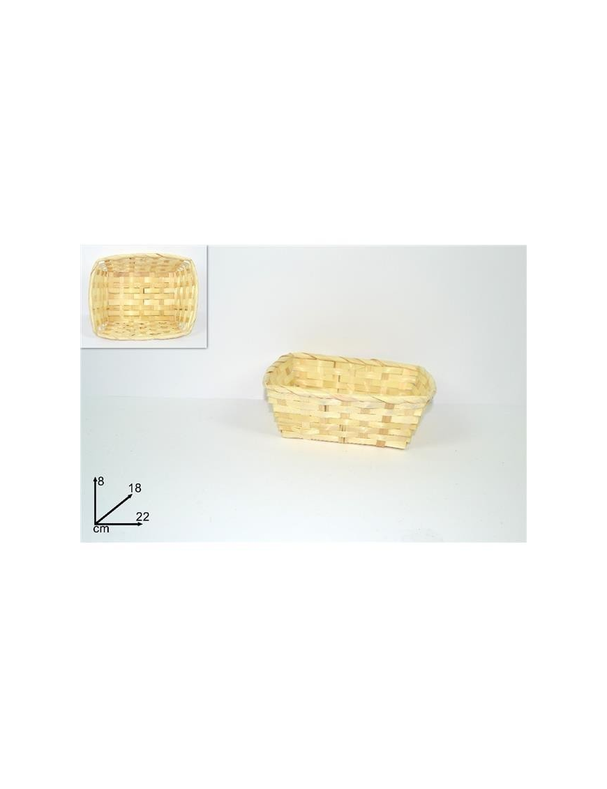 NATURAL RECTANGULAR BASKET 22x18x8 CENTIMETERS