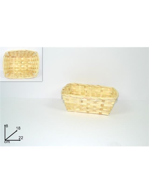 NATURAL RECTANGULAR BASKET 22x18x8 CENTIMETERS
