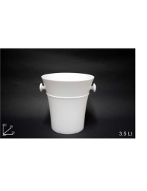 PLASTIC ICE BUCKET 20x22x22 CENTIMETERS WHITE
