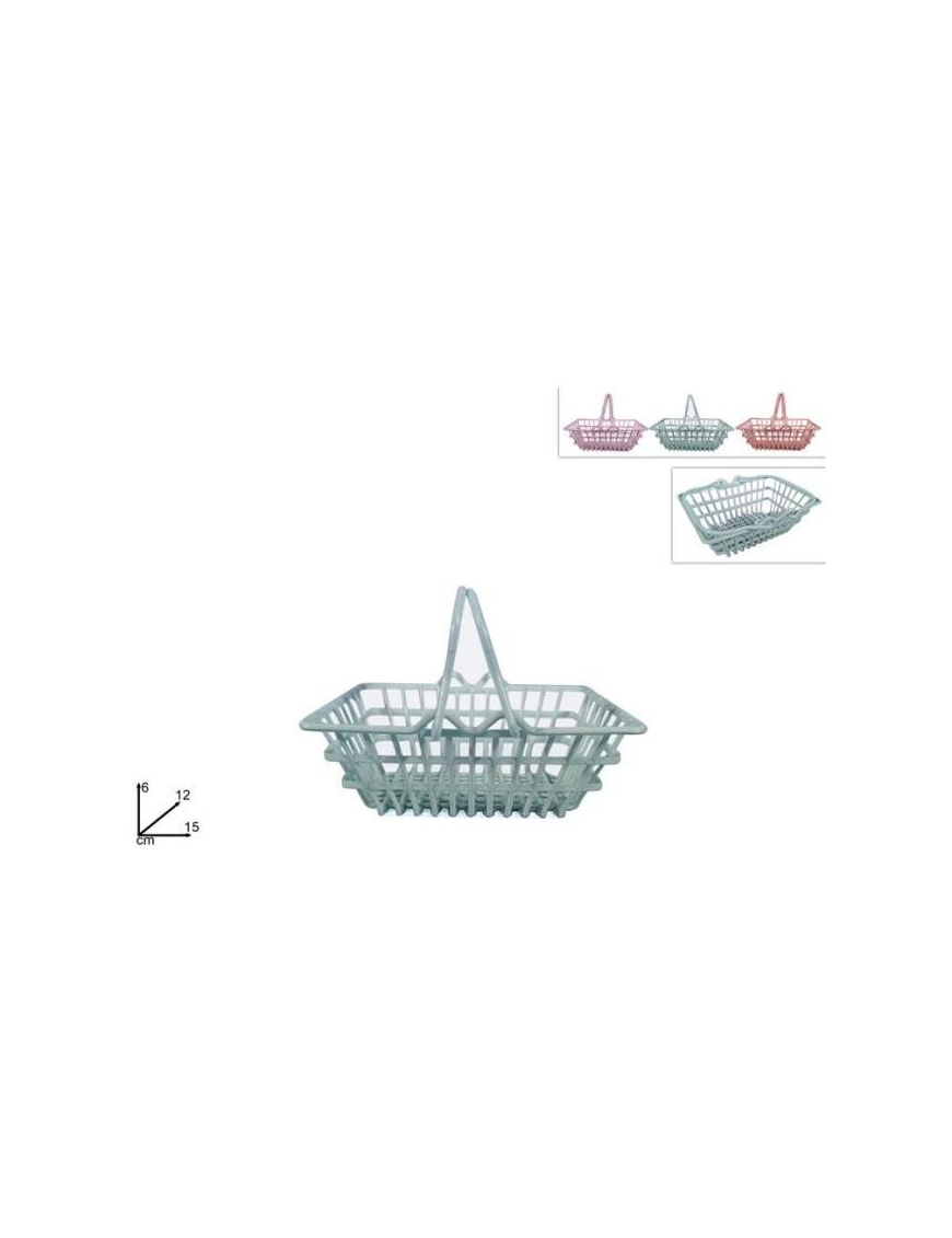 PLASTIC BASKET 15x6 CENTIMETERS WITH HANDLES