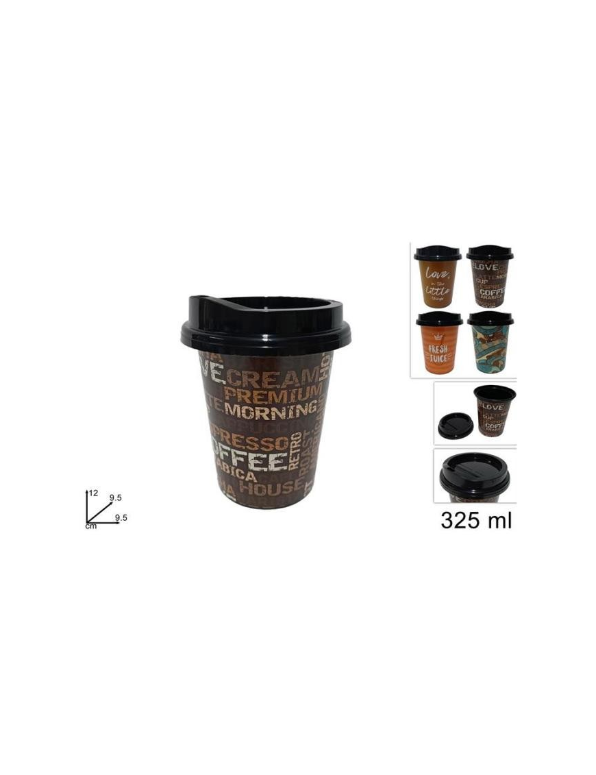 COFFEE GLASS WITH LID 325 ML