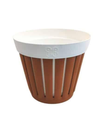 VASO TERRACOTTA/BIANCO KRETA DIAMETRO 20 CENTIMETRI