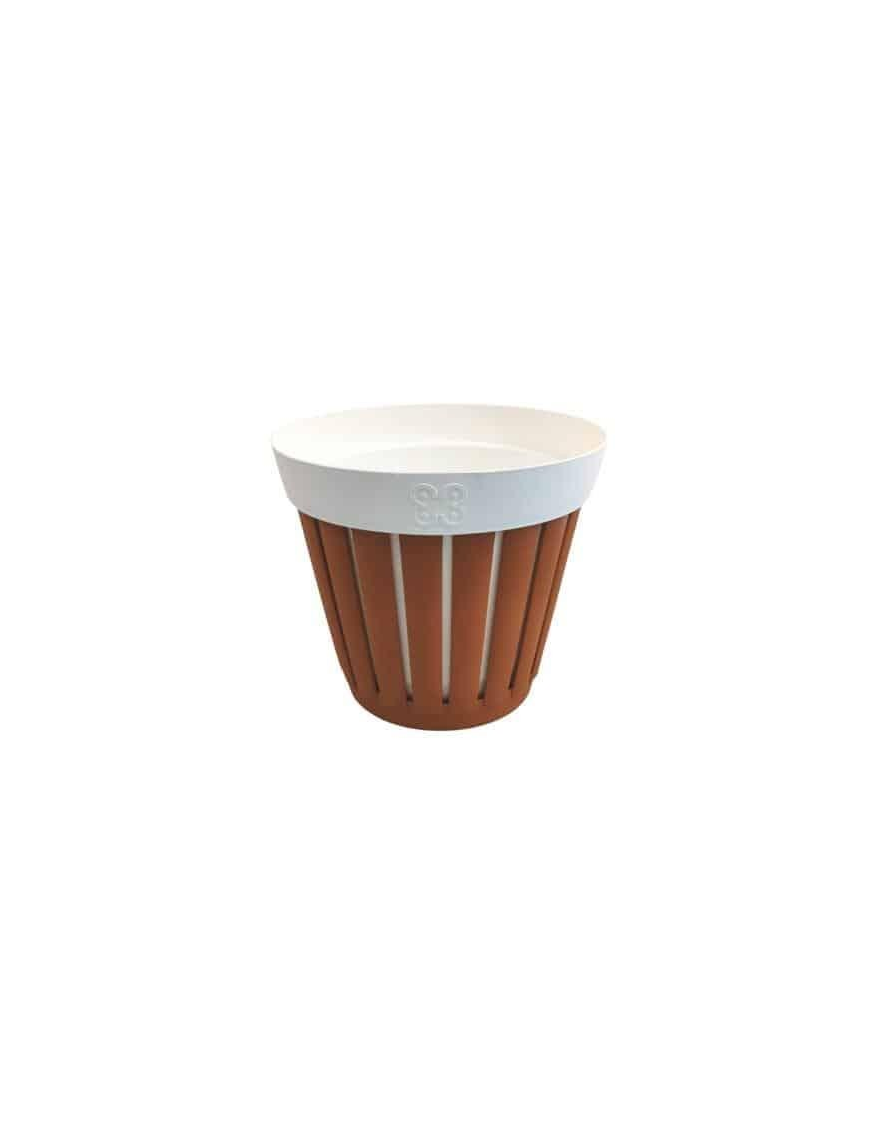 VASO TERRACOTTA/BIANCO KRETA DIAMETRO 20 CENTIMETRI