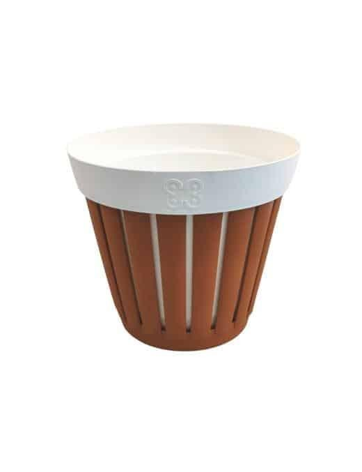 VASO TERRACOTTA/BIANCO KRETA DIAMETRO 20 CENTIMETRI