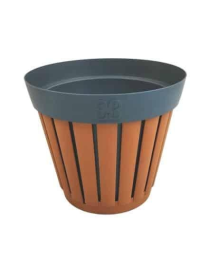 VASO TERRACOTTA/ANTRACITE KRETA DIAMETRO 20 CENTIMETRI