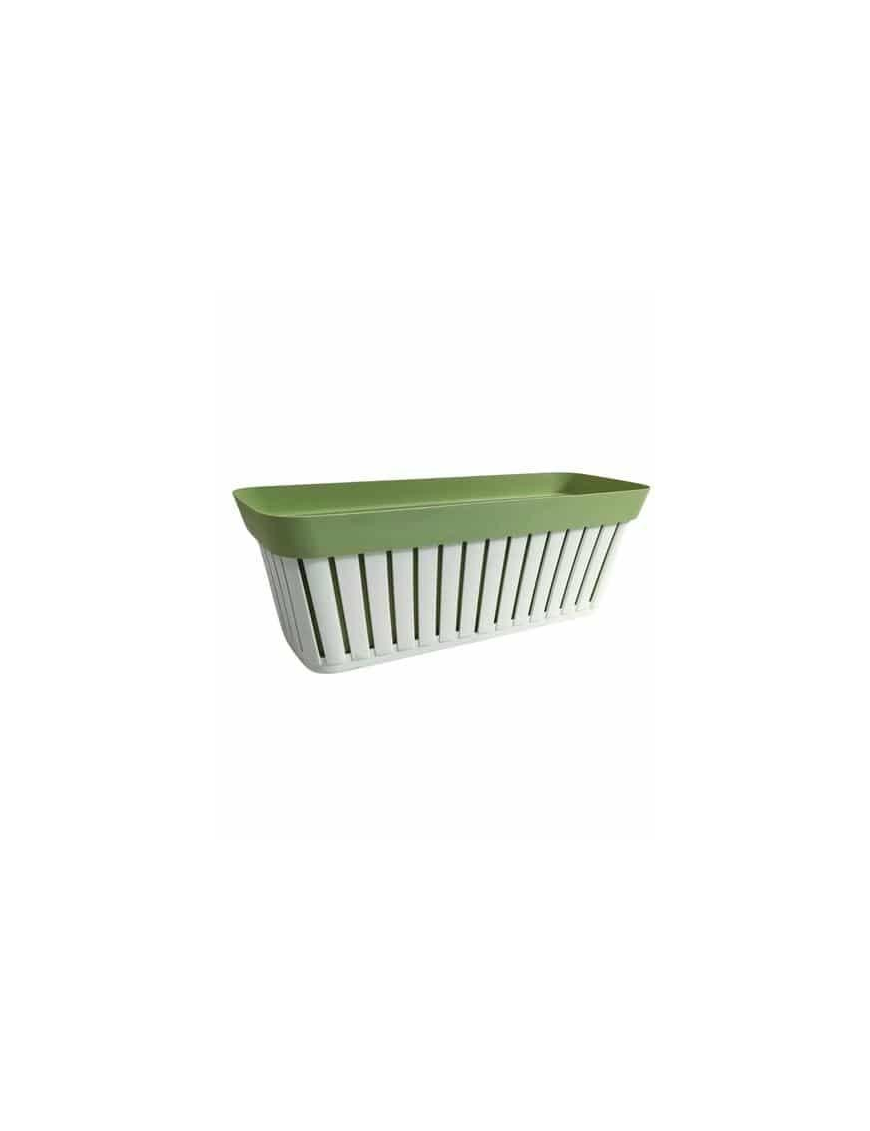 PLANTER WHITE/GREEN KRETA 40 CENTIMETERS