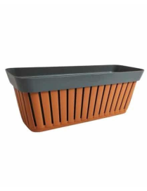 TERRACOTTA/ANTHRACITE PLANTER KRETA 50 CENTIMETERS