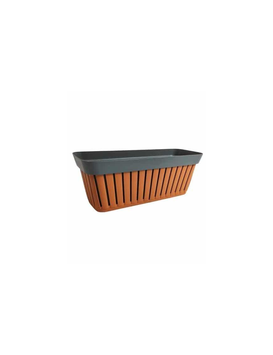 TERRACOTTA/ANTHRACITE PLANTER KRETA 50 CENTIMETERS