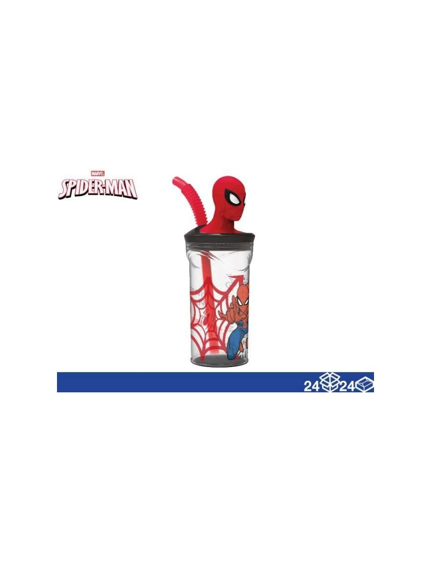 SPIDERMAN 3D GLASS WITH STRAW 360ml