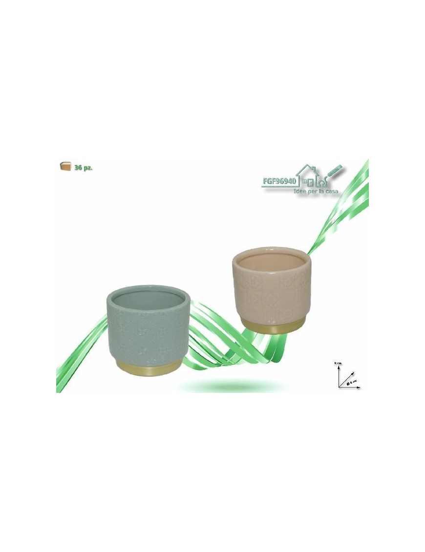 VASO IN CERAMICA TINTA UNITA 8x8x9 CENTIMETRI
