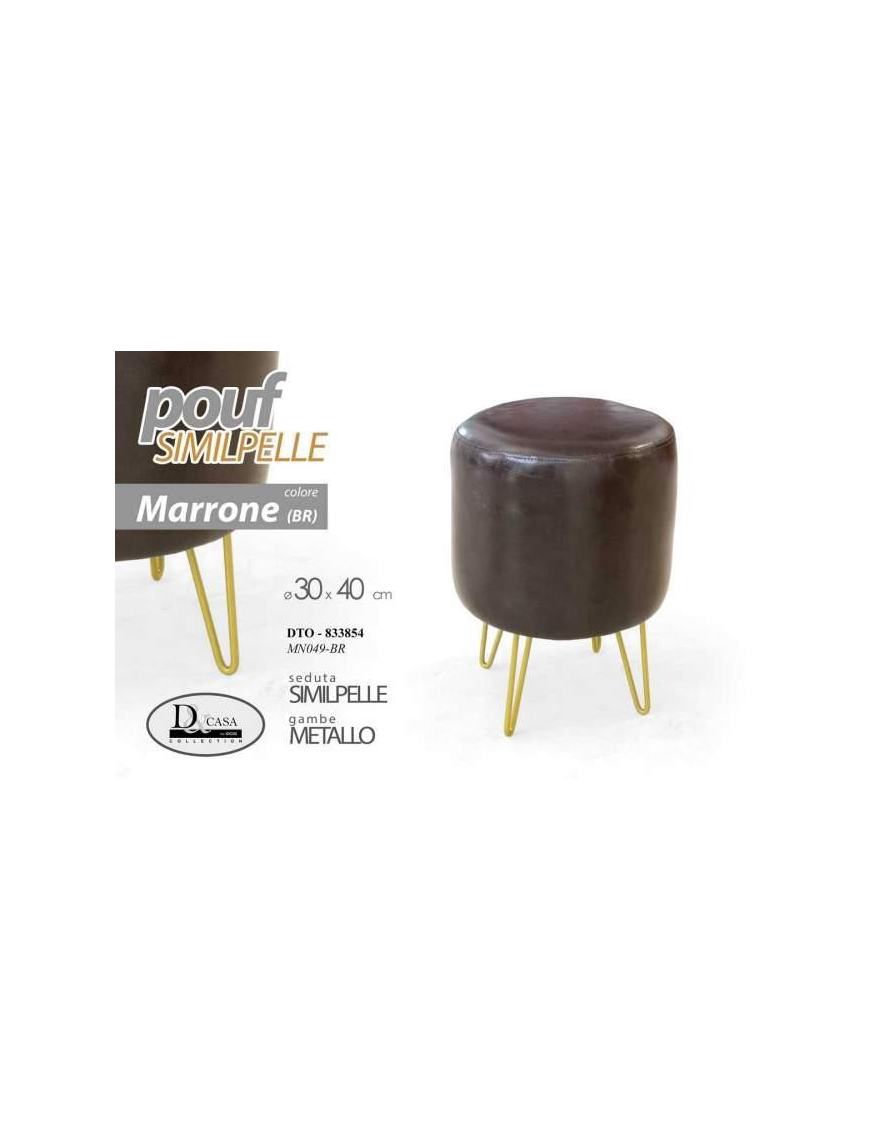 L.SIMILPELLE MARRONE POUF 30x40 833854$$