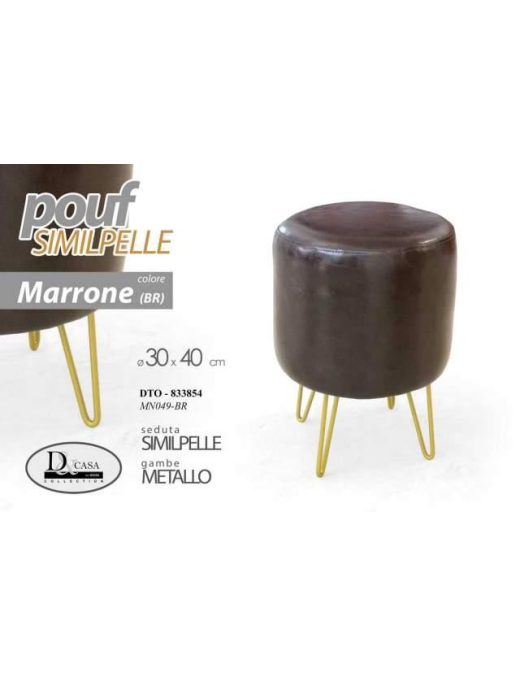 L.SIMILPELLE MARRONE POUF 30x40 833854$$