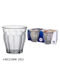 DURALEX PICARDIE GLASSES 4 PIECES 25 CENTILITERS