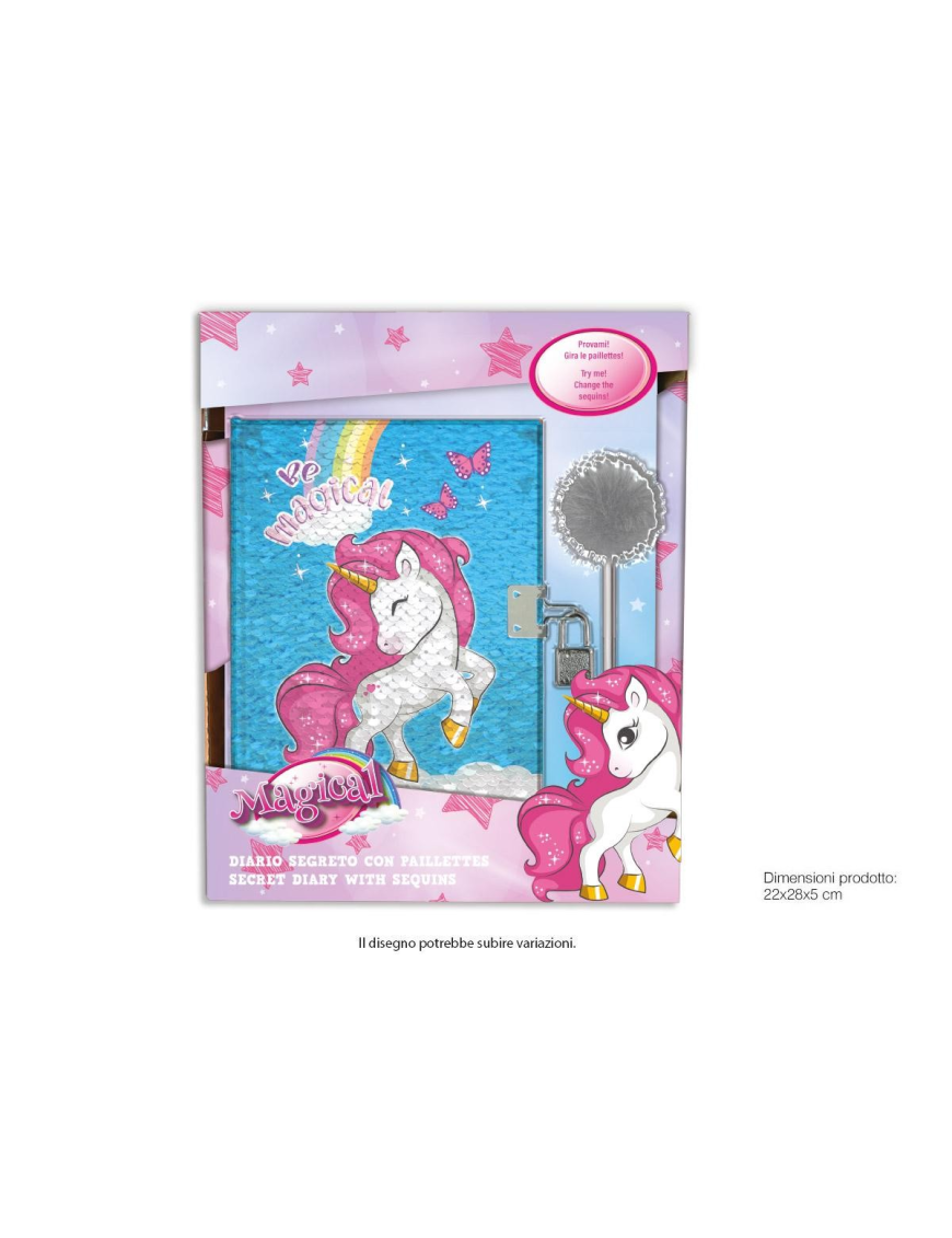 UNICORN DIARY WITH REVERSIBLE SEQUINS