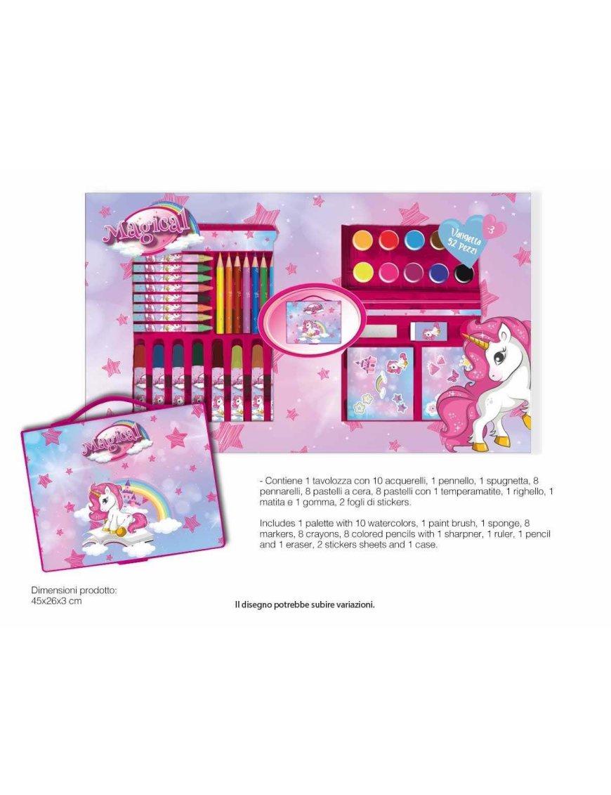 UNICORNO VALIGETTA COLORI 52pezzi