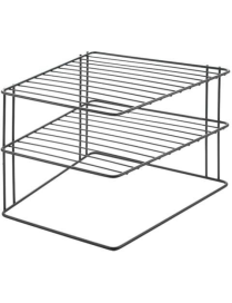 BLACK CORNER SHELF 2 TIERS 25x25x19 CM
