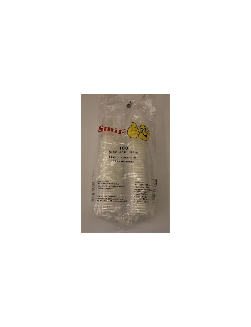 SMILE WATER GLASSES 166cc PACK OF 96 TRANSPARENT PIECES
