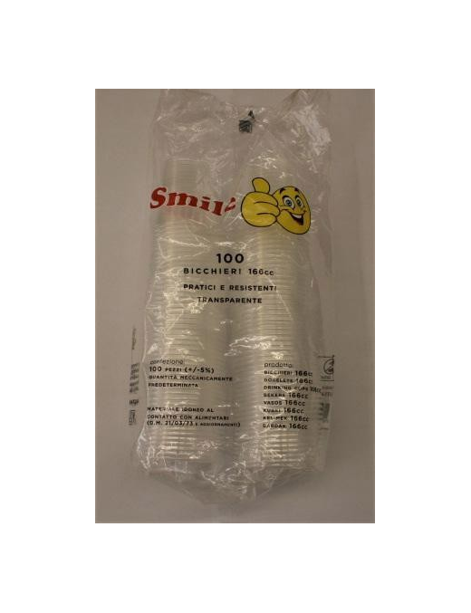 SMILE BICCHIERI ACQUA 166cc CONFEZIONE 96 PEZZI TRASPARENTI