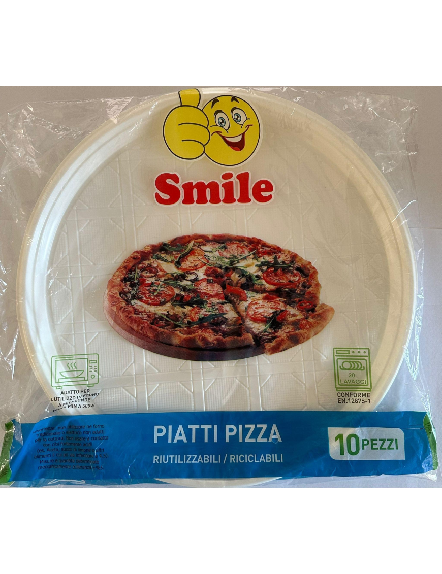 SMILE PIZZA PLATE PACK OF 10 PIECES
