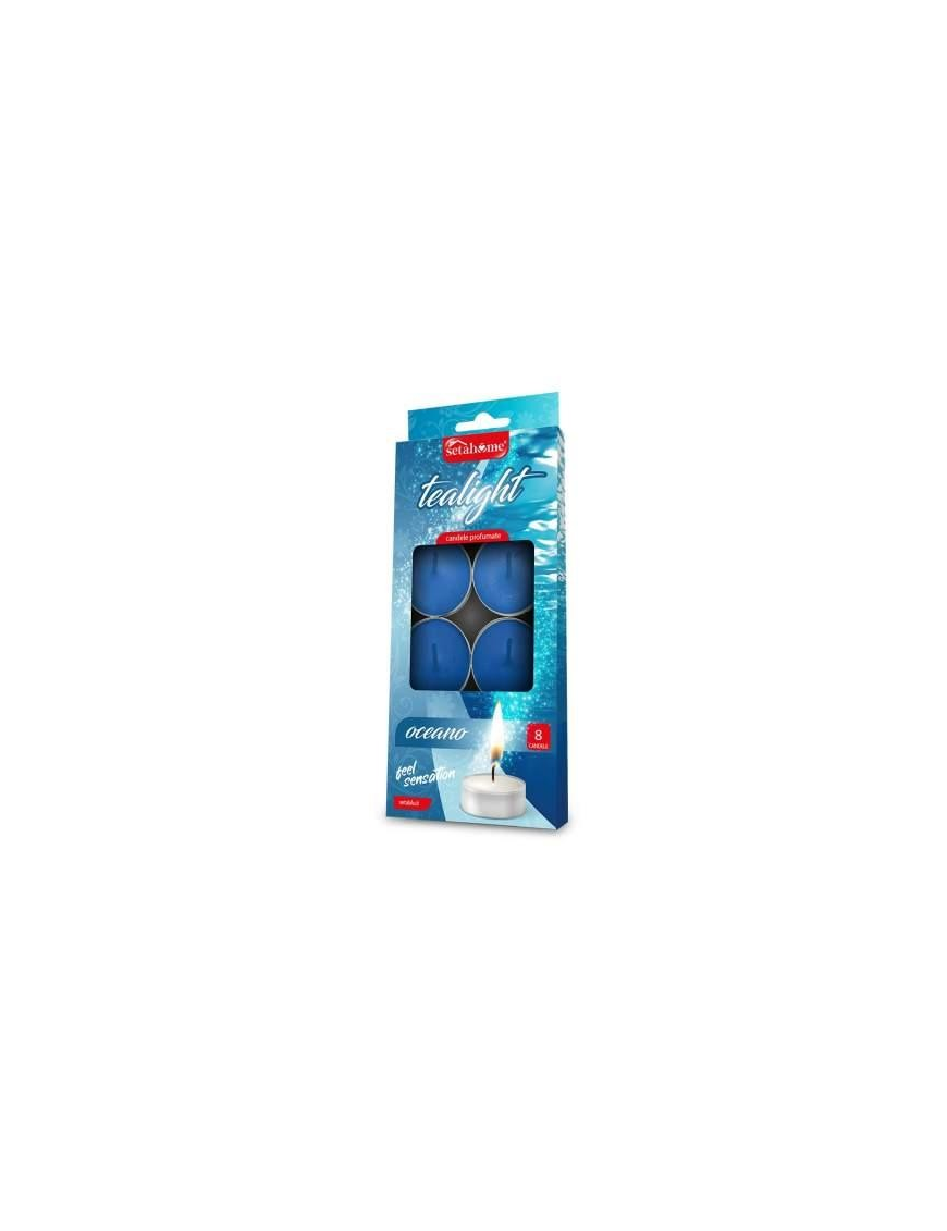 TEA-LIGHT 8 PIECES 10 GRAMS OCEAN BLUE