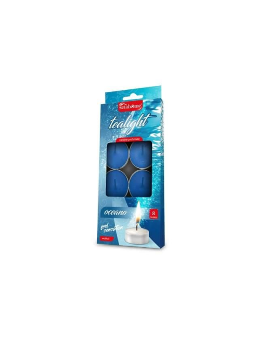 TEA-LIGHT 8 PEZZI 10 GRAMMI OCEANO BLU