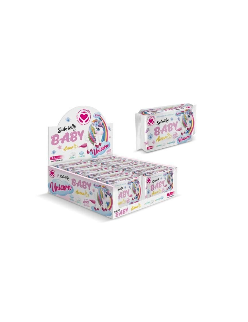SALVIETTINE BABY 20 PEZZI AVENA UNICORNO