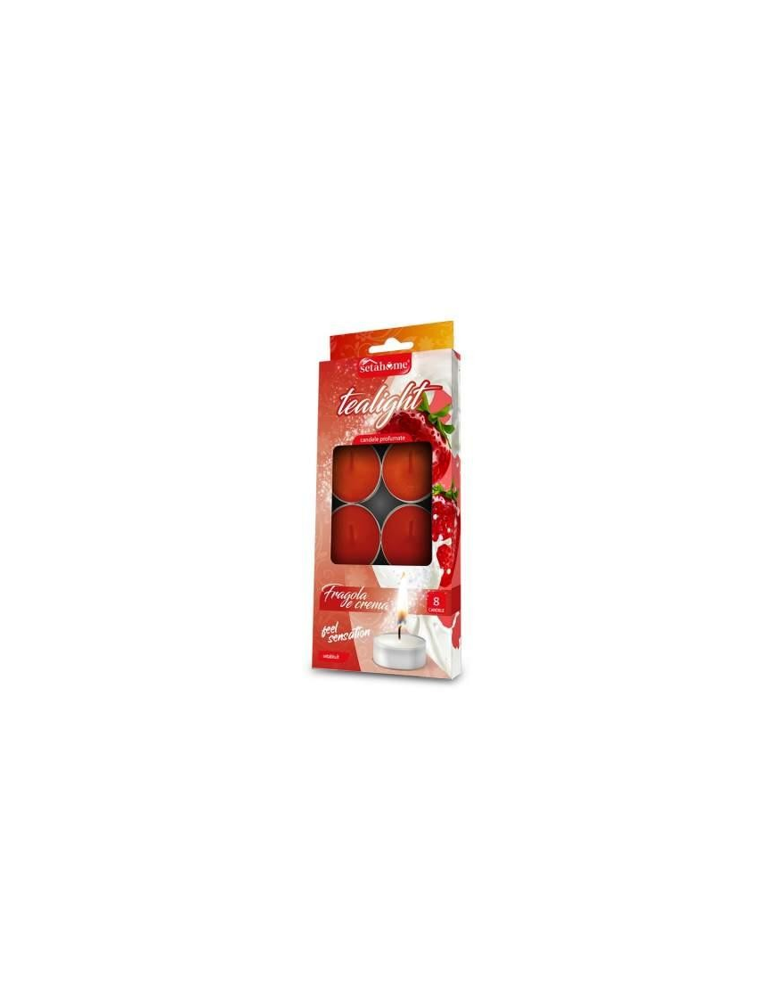TEA-LIGHT 8 PIECES 10 GRAMS STRAWBERRY