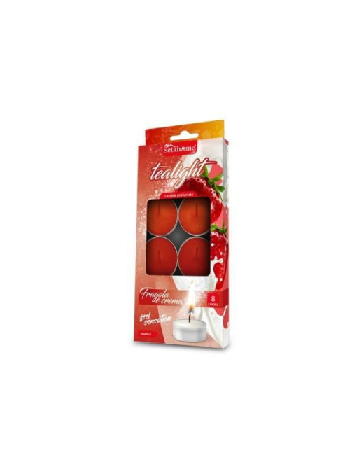 TEA-LIGHT 8 PEZZI 10 GRAMMI FRAGOLA