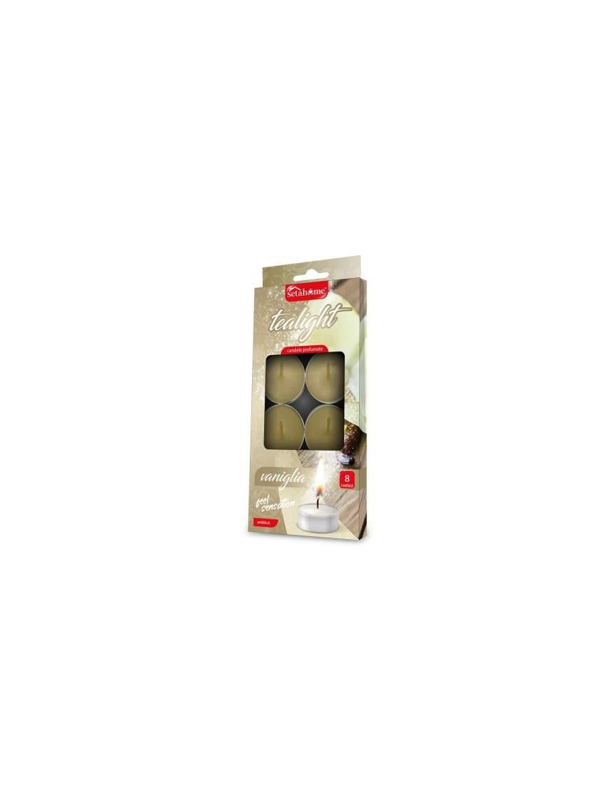 TEA-LIGHT 8 PEZZI 10 GRAMMI VANIGLIA