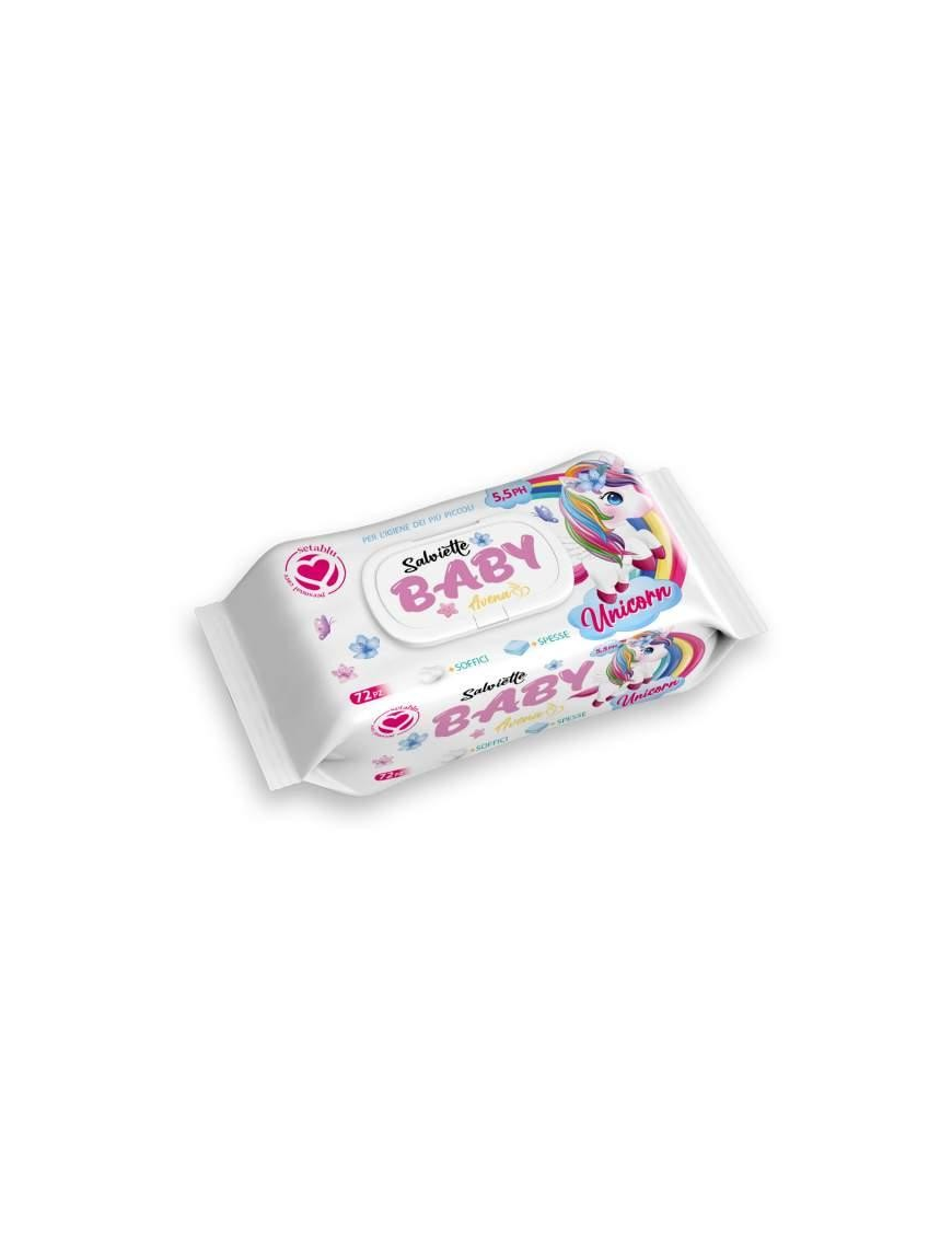 SALVIETTINE BABY 72 PEZZI AVENA UNICORNO