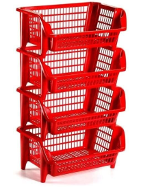 MAGIC MILLEUSI RED BASKET 51x40x25cm