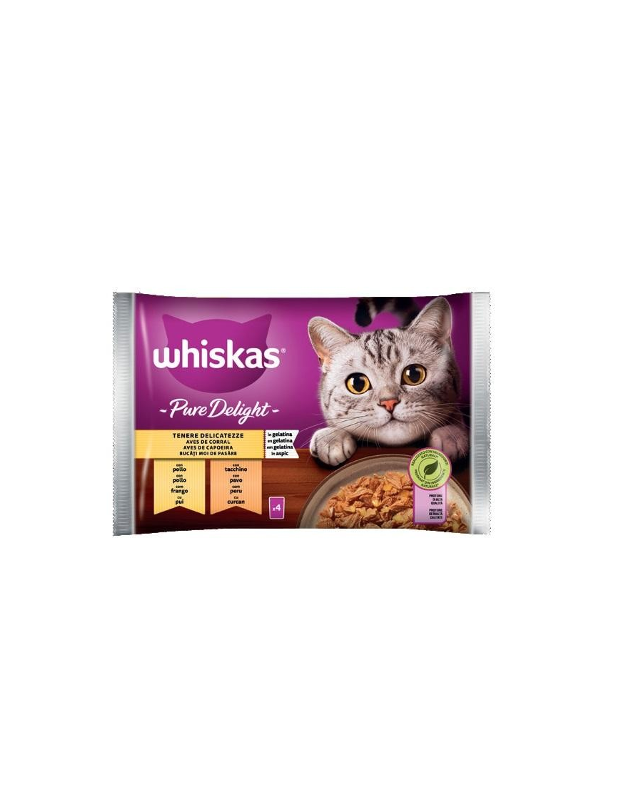 WHISKAS PURE DELIGHT TENERE DELIC 4x85 GRAMMI