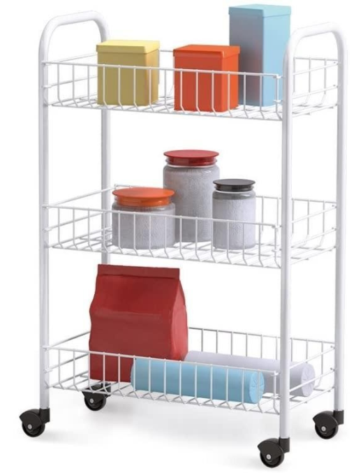 WHITE SHELF 3 TIERS SIENA 41x23x60 CENTIMETERS